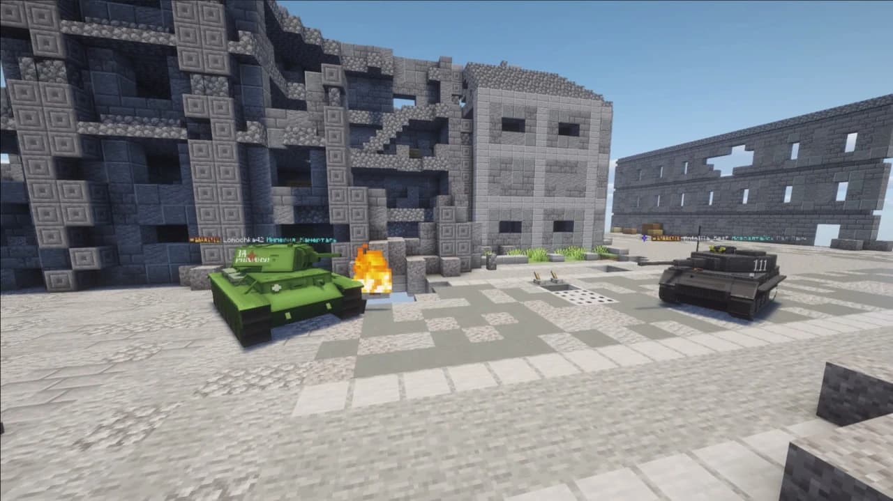 Танки на улицах города WorldCube