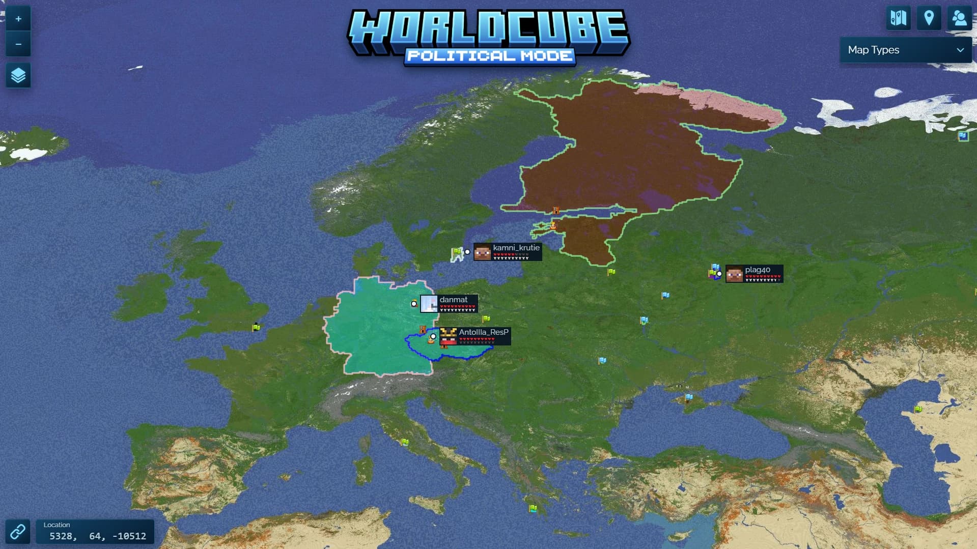 Территории политического мира WorldCube